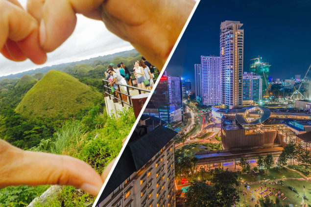 Chocolate Hills in Bohol and Cityscapes of Cebu