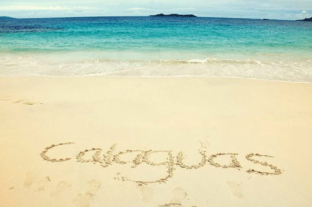 "Calaguas" written in the sand, Calaguas Island, Camarines Norte