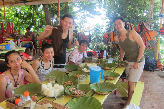 Happy guests enjoying lunch in Davao