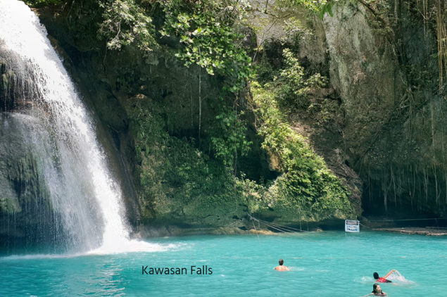 Swimming at Kawasan Falls, Badian, Cebu