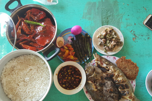 Seafood meal at Matnog beach, Little Subic, Sorsogon, Bicol