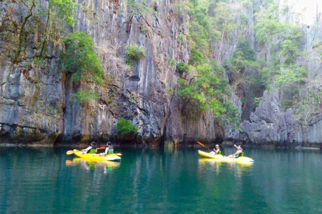 Kayaking at the Big Lagoon in Miniloc Island Resort, El Nido, Palawan