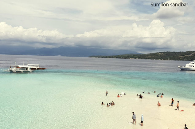 Swimming at Sumilon Island Sandbar, Cebu