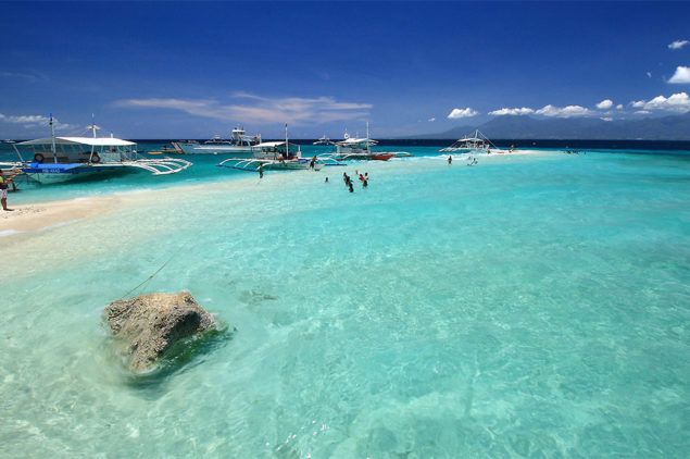 Swimming at Sumilon Island Sandbar, Cebu