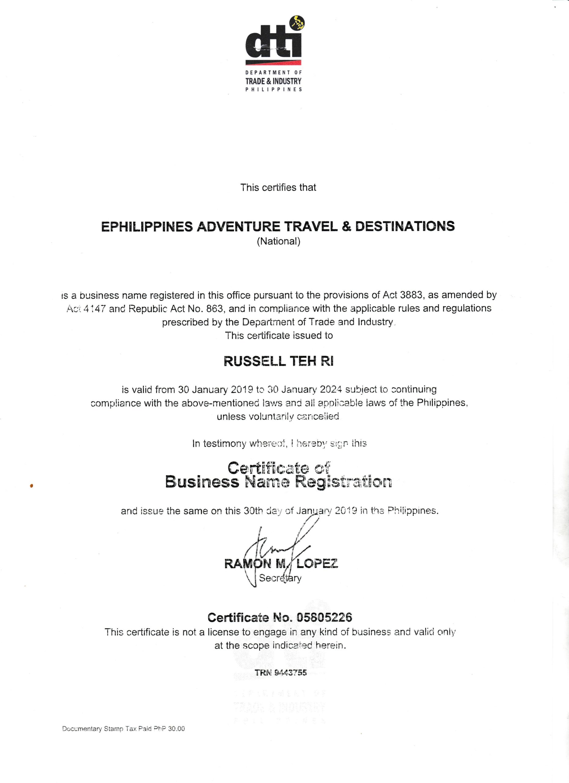 travel permit philippines