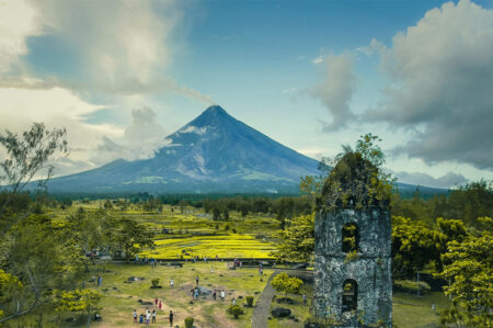 Cagsawa Ruins and Mount Mayon Volcano, Legazpi, Bicol